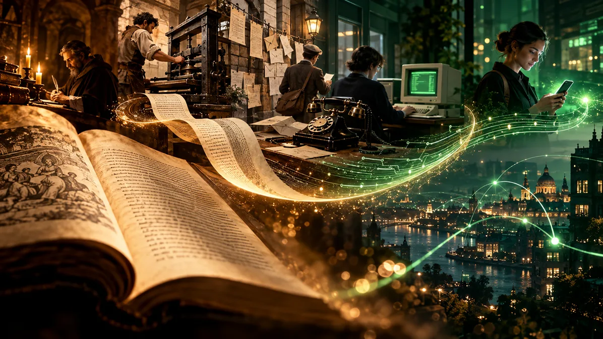 Da escrita ao smartphone: livro, imprensa, telefone, computador e celular